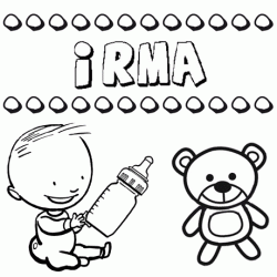 Nome Irma para pintar. Desenhos de todos os nomes para colorir