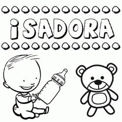 Nome Isadora para pintar. Desenhos de todos os nomes para colorir