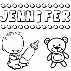Nome Jennifer para pintar. Desenhos de todos os nomes para colorir