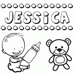 Nome Jessica para pintar. Desenhos de todos os nomes para colorir