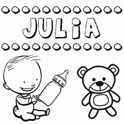 Nome Julia para pintar. Desenhos de todos os nomes para colorir