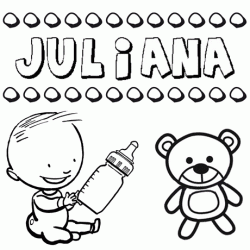 Nome Juliana para pintar. Desenhos de todos os nomes para colorir