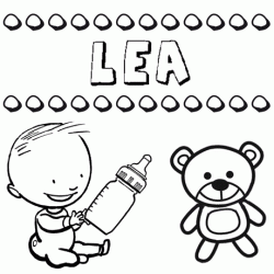 Nome Lea para pintar. Desenhos de todos os nomes para colorir
