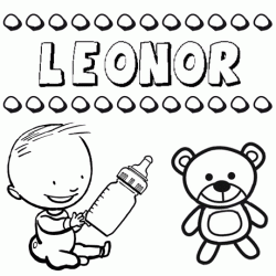 Nome Leonor para pintar. Desenhos de todos os nomes para colorir