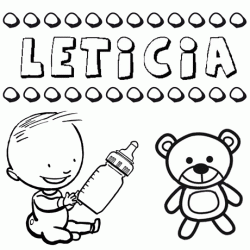 Nome Leticia para pintar. Desenhos de todos os nomes para colorir