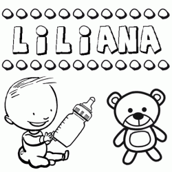 Nome Liliana para pintar. Desenhos de todos os nomes para colorir