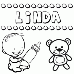 Nome Linda para pintar. Desenhos de todos os nomes para colorir