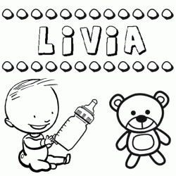 Nome Livia para pintar. Desenhos de todos os nomes para colorir