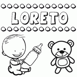 Nome Loreto para pintar. Desenhos de todos os nomes para colorir