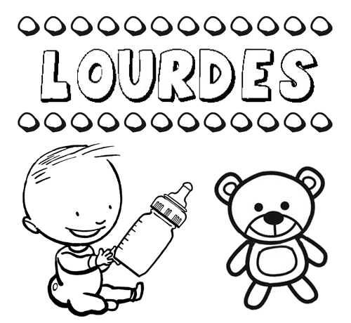 Nome Lourdes para pintar. Desenhos de todos os nomes para colorir