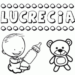 Nome Lucrecia para pintar. Desenhos de todos os nomes para colorir