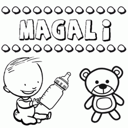 Nome Magali para pintar. Desenhos de todos os nomes para colorir