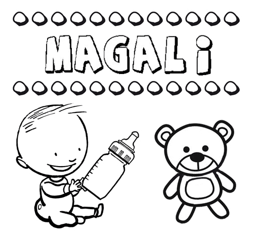 Nome Magali para pintar. Desenhos de todos os nomes para colorir