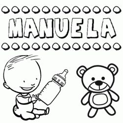 Nome Manuela para pintar. Desenhos de todos os nomes para colorir