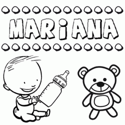 Nome Mariana para pintar. Desenhos de todos os nomes para colorir