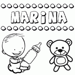 Nome Marina para pintar. Desenhos de todos os nomes para colorir