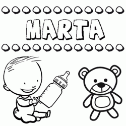 Nome Marta para pintar. Desenhos de todos os nomes para colorir