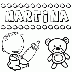Nome Martina para pintar. Desenhos de todos os nomes para colorir