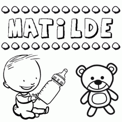 Nome Matilde para pintar. Desenhos de todos os nomes para colorir