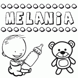 Nome Melania para pintar. Desenhos de todos os nomes para colorir