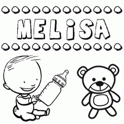 Nome Melisa para pintar. Desenhos de todos os nomes para colorir