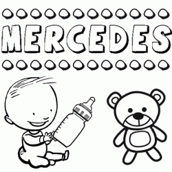 Nome Mercedes para pintar. Desenhos de todos os nomes para colorir