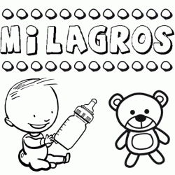 Nome Milagros para pintar. Desenhos de todos os nomes para colorir