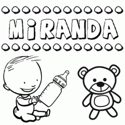 Nome Miranda para pintar. Desenhos de todos os nomes para colorir