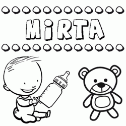 Nome Mirta para pintar. Desenhos de todos os nomes para colorir