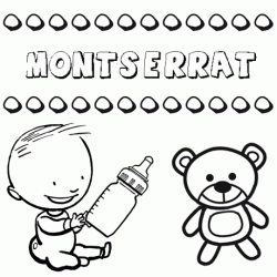Nome Montserrat para pintar. Desenhos de todos os nomes para colorir