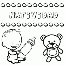 Nome Natividad para pintar. Desenhos de todos os nomes para colorir