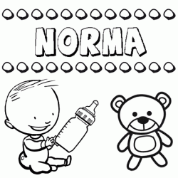 Nome Norma para pintar. Desenhos de todos os nomes para colorir