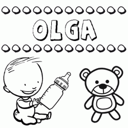 Nome Olga para pintar. Desenhos de todos os nomes para colorir