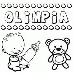Nome Olimpia para pintar. Desenhos de todos os nomes para colorir