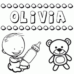 Nome Olivia para pintar. Desenhos de todos os nomes para colorir
