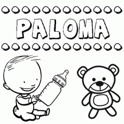Nome Paloma para pintar. Desenhos de todos os nomes para colorir