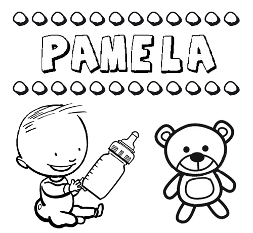 Nome Pamela para pintar. Desenhos de todos os nomes para colorir