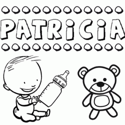 Nome Patricia para pintar. Desenhos de todos os nomes para colorir