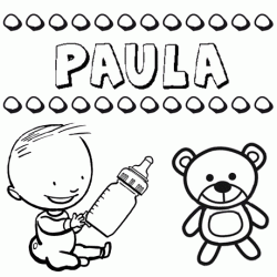Nome Paula para pintar. Desenhos de todos os nomes para colorir
