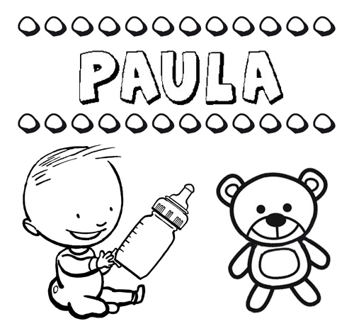 Nome Paula para pintar. Desenhos de todos os nomes para colorir