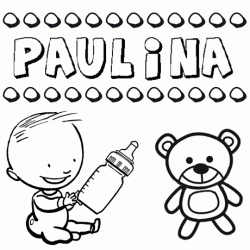 Nome Paulina para pintar. Desenhos de todos os nomes para colorir