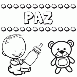 Nome Paz para pintar. Desenhos de todos os nomes para colorir