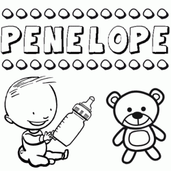 Nome Penélope para pintar. Desenhos de todos os nomes para colorir