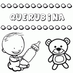 Nome Querubina para pintar. Desenhos de todos os nomes para colorir