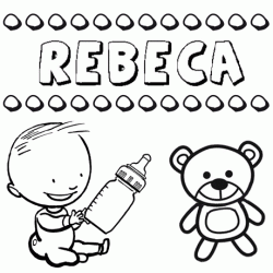 Nome Rebeca para pintar. Desenhos de todos os nomes para colorir