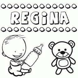 Nome Regina para pintar. Desenhos de todos os nomes para colorir