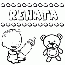 Nome Renata para pintar. Desenhos de todos os nomes para colorir