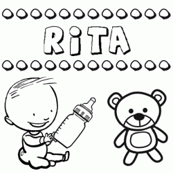 Nome Rita para pintar. Desenhos de todos os nomes para colorir