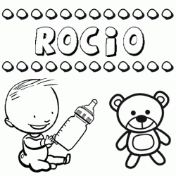 Nome Rocío para pintar. Desenhos de todos os nomes para colorir