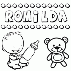 Nome Romilda para pintar. Desenhos de todos os nomes para colorir